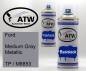 Preview: Ford, Medium Gray Metallic, TP / M6853: 400ml Sprühdose + 400ml Klarlack - Set, von ATW Autoteile West.